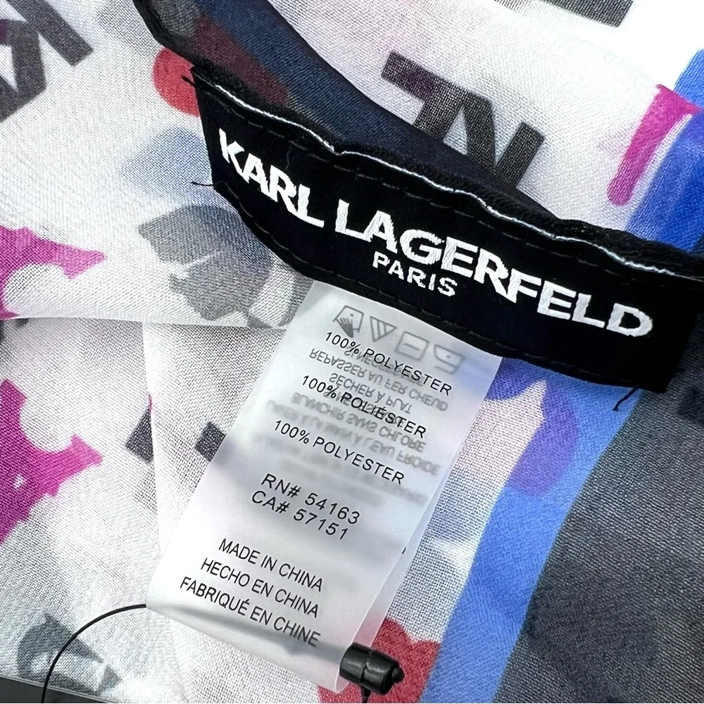 Karl Lagerfeld Paris Paris Icons Square Scarf 48” NWT
